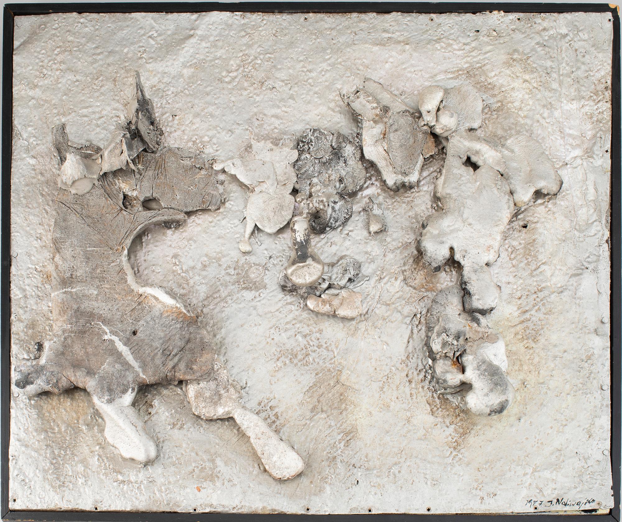 Jan Naliwajko, sculpture/relief, metal, signed and dated 1977.