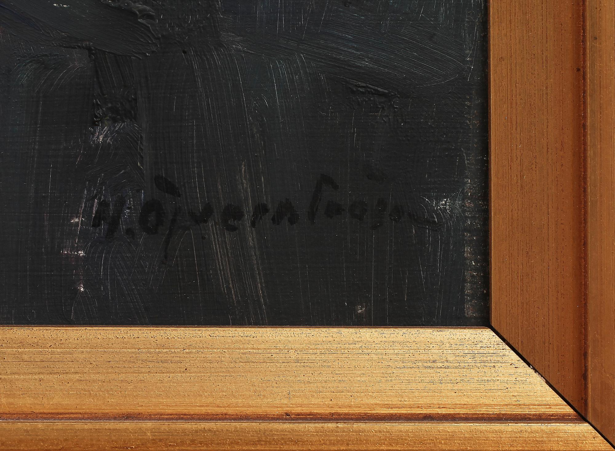HUGO ÖFVERSTRÖM, olja på pannå, sign.