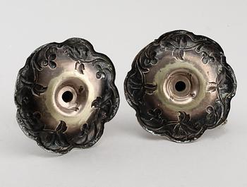NATTLJUSSTAKAR, 1 par, nysilver, 1800-talets andra hälft.