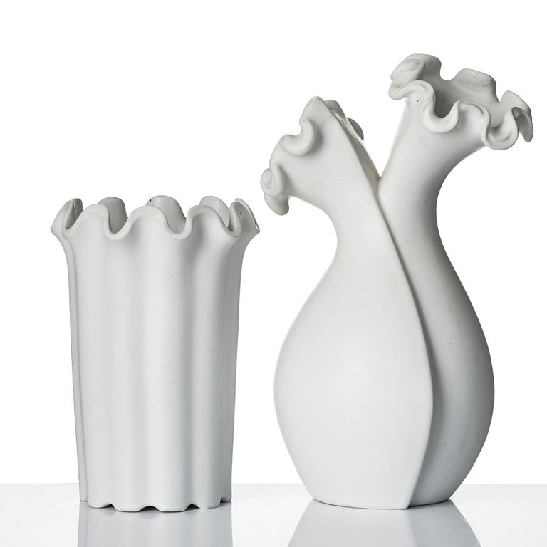 Wilhelm Kåge, two vases and a bowl from the series 'Våga', Gustavsberg, Sweden.
