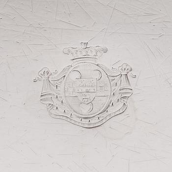 A set of four English 18th century silver dishes and cover, mark of IW and Thomas Heming, London 1777.