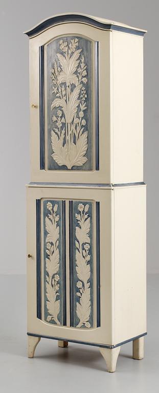 A Carl Malmsten painted cabinet 'Iceland' with carved decoration, Stockholm 1948.