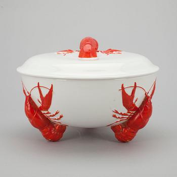 KRÄFTSKÅL MED LOCK, flintgods, Rörstrand 1900-talets första hälft.