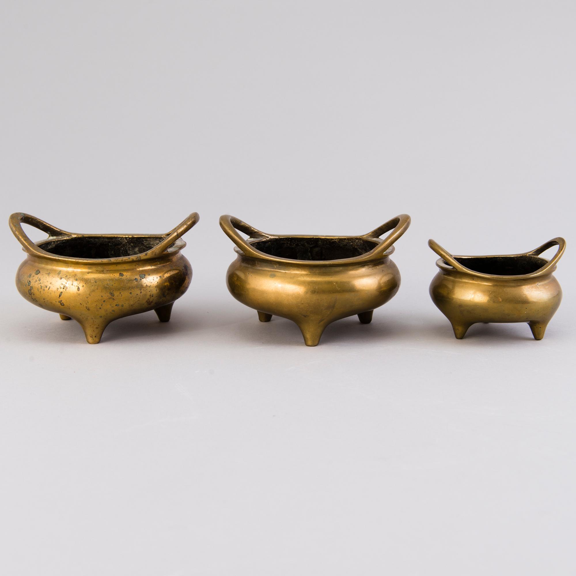 RÖKELSEKAR, 3 ST, Kina, 1800-tal.