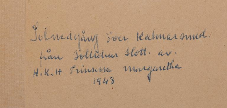 PRINSESSAN MARGARETA AV SVERIGE, akvarellerad teckning, sign M, dat 1943 á tergo.