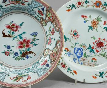 TALLRIKAR, 4 st, porslin, Kina, 1700-tal.