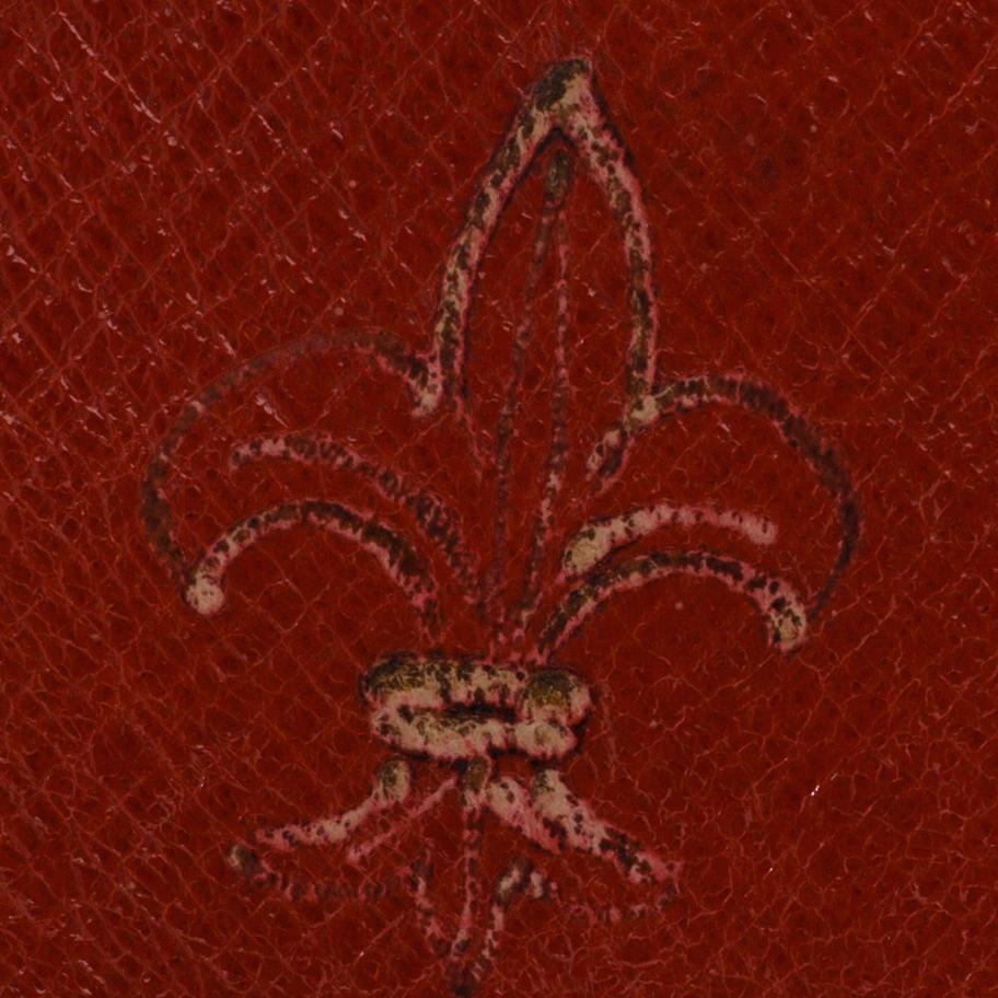 ETUI FÖR HANDSKAR, rött skinn, ca 1900.