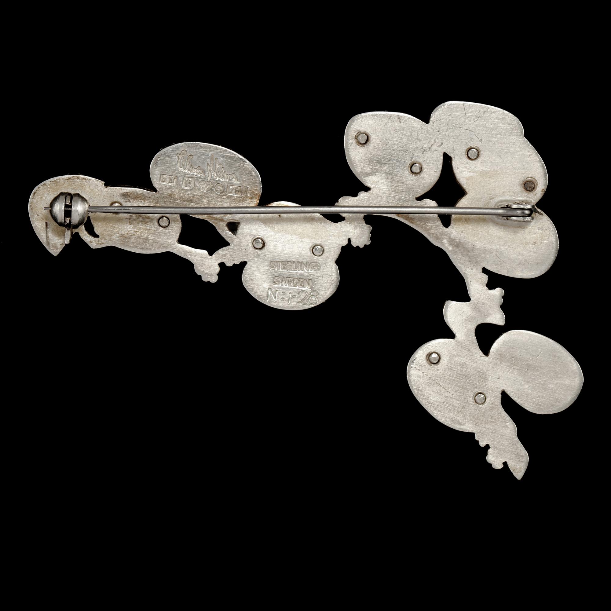BROSCH, sterlingsilver, Wiwen Nilsson, Lund, 1956. Vikt 16 g.