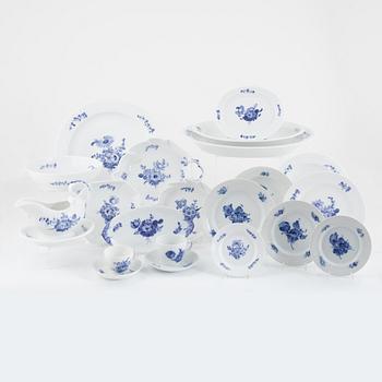 An 80-piece porcelain dinner service, "Blue flower", Royal Copenhagen, Denmark.