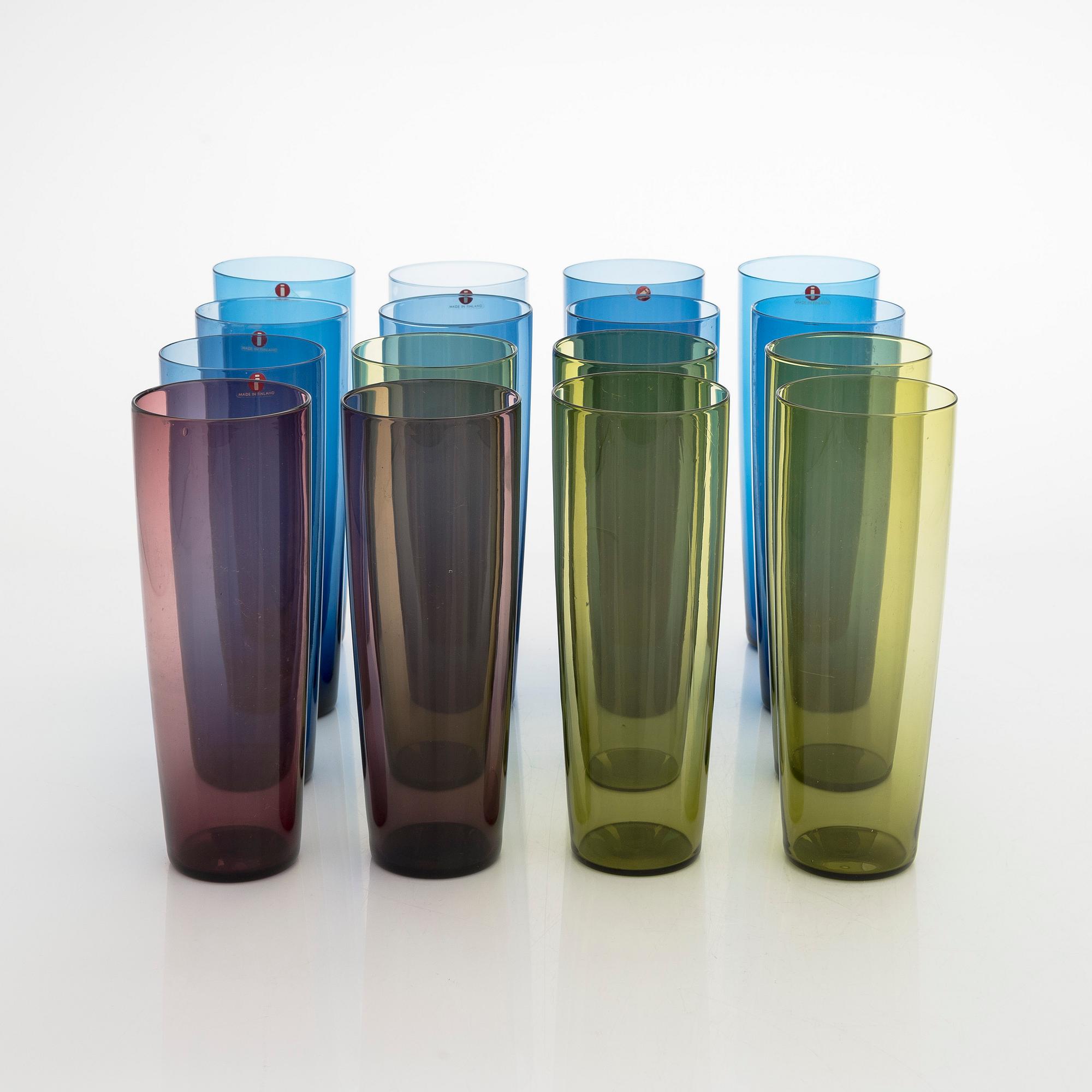 Tapio Wirkkala, dricksglas/saftglas, 16 st, modell 2204, Iittala. I produktion 1956-1969.