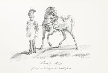 HORACE OCH CARLE VERNET, efter, 24st, litografi, inbundna, "Vernet. Hästar", Stockholm, 1800-tal.