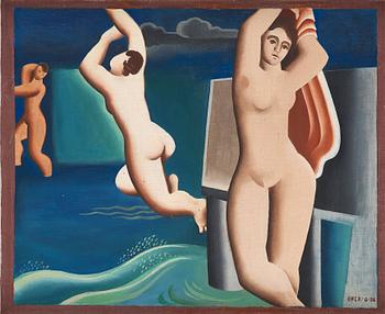 244. Erik Olson, Composition with bathers.