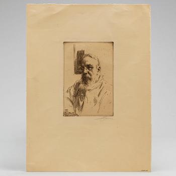 ANDERS ZORN, etching, 1912, III state of III, signed in pencil.