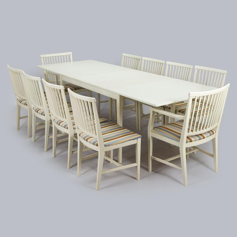 Olli Borg, A 11 pieces "Anjala" dining suite by Asko, 1960/70s.