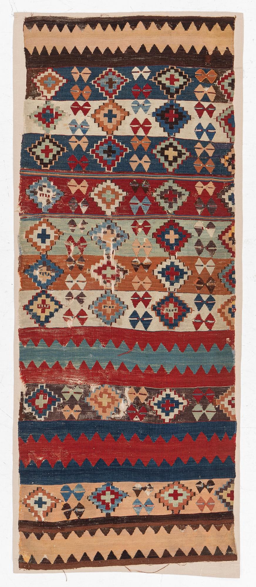 オールドキリム アダナ　Adana An Adana Kilim fragment, c. 201 x 83 south anatolia, mid 19th