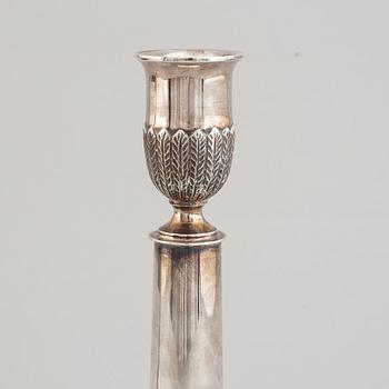 Carl Fredrik Carlman, ljusstakar, ett par, silver 925/1000, Stockholm 1950.