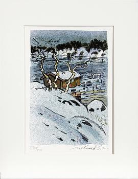 ROLAND SVENSSON, färglitografier, 4 st, sign, dat 90 o numr 270/400.