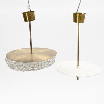 Carl Fagerlund, two similar ceiling lamps, Orrefors, Sweden, second half of the 20th century.