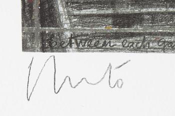 Christo & Jeanne-Claude, colour offset with textile application. Signed Christo in pencil.