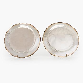 A set of ten silver plates. Turku 1938-1980.