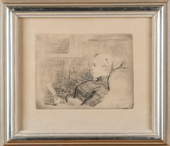 ALBERT EDELFELT, etsning, plåtsignering.