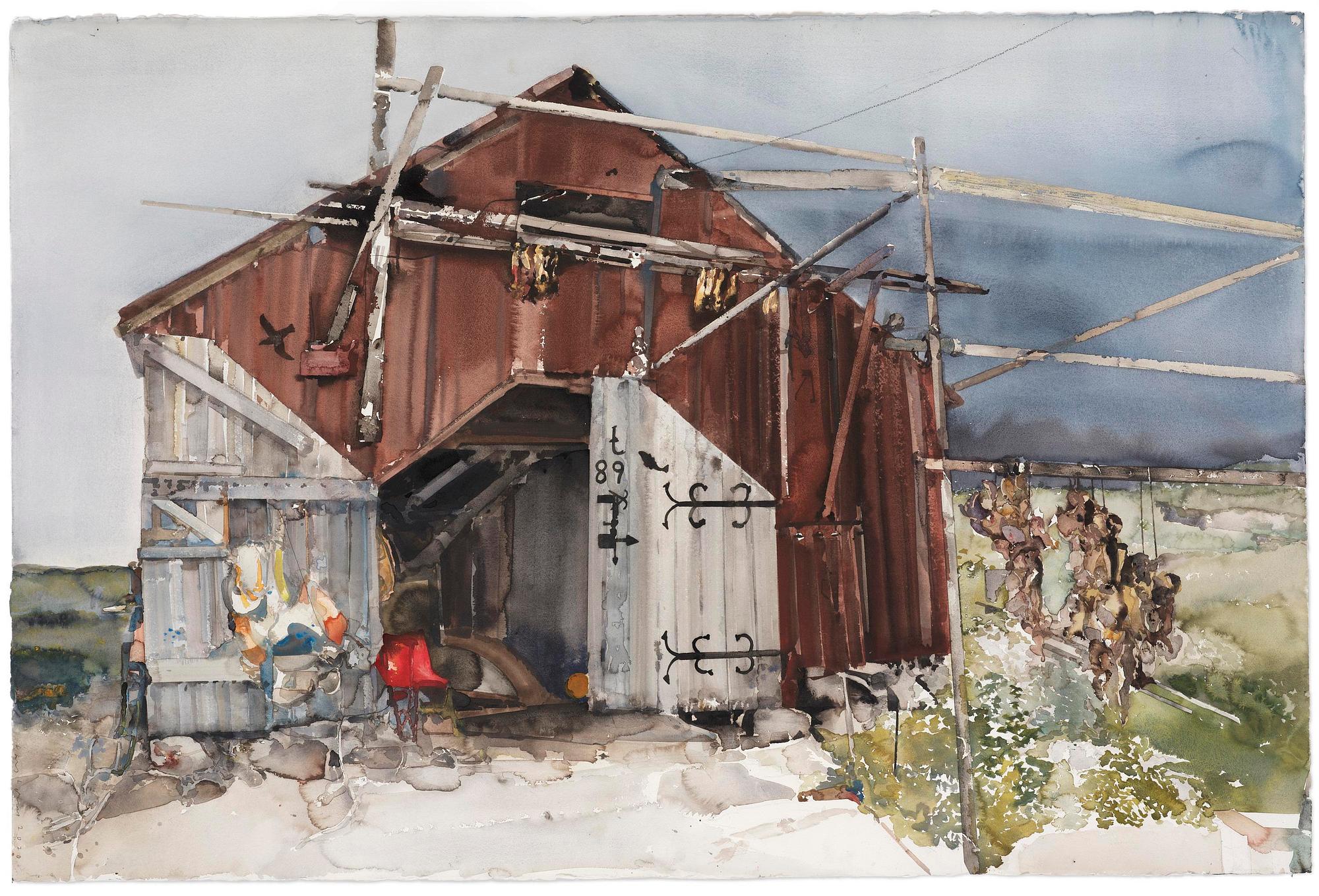 Lars Lerin, Fisherman's cabin, Lofoten.