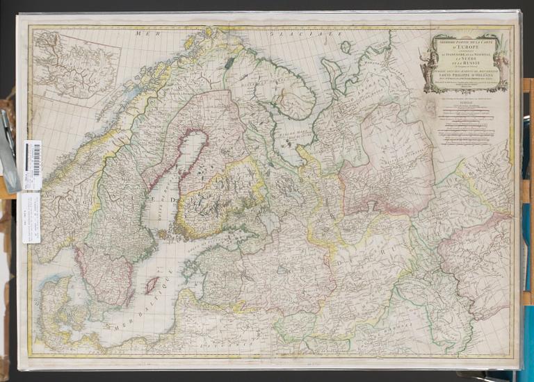 Jean Baptiste Bourguignon d'Anville, "Seconde partie de la carte d'Europa contenant le Danemark et la Norwege, la Suède et la Russie".