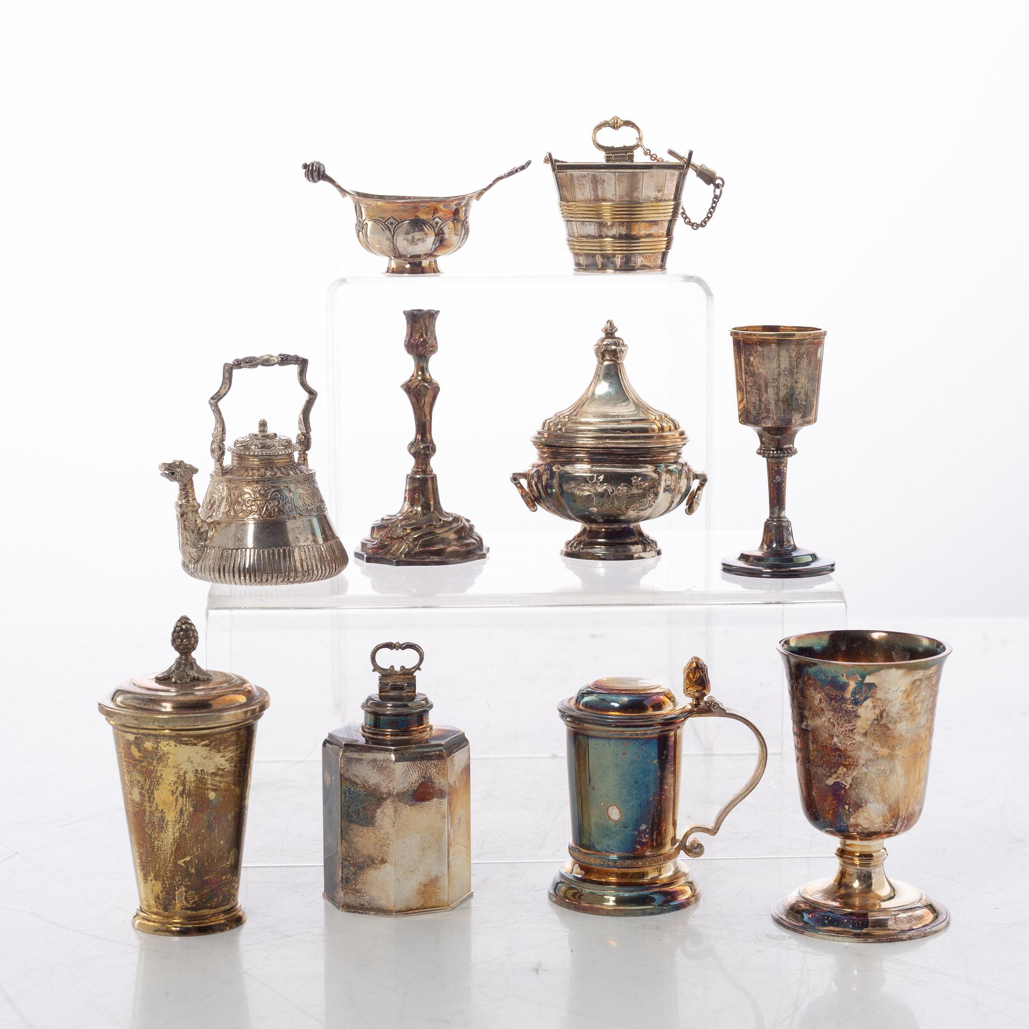 "The Swedish silver treasure", 10 miniatures, silver, GAB, Eskilstuna 1980-1983.