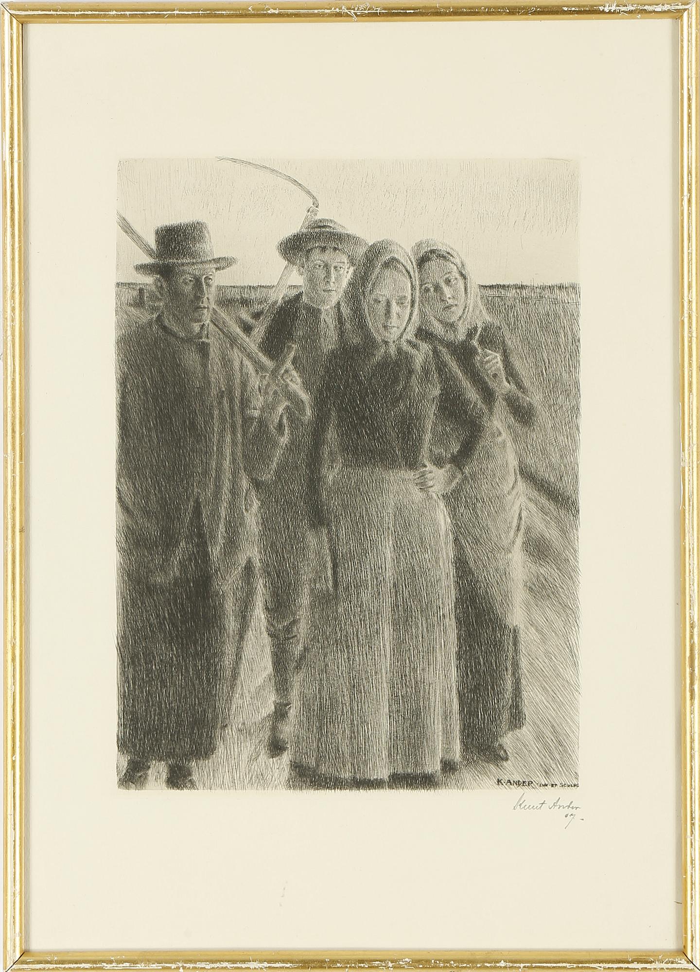 KNUT ANDER, Etsning, signerad och daterad -07 (1907).