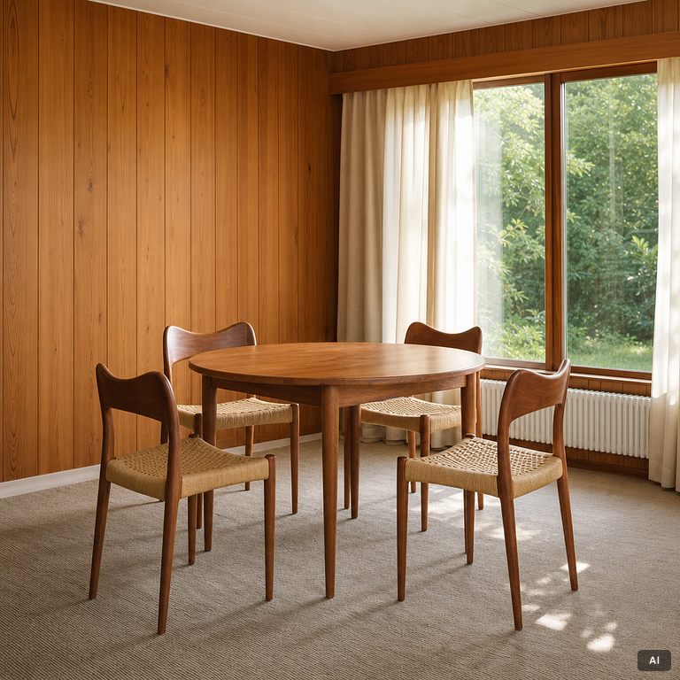 Arne Hovmand-Olsen, 4 chairs, Mogens Kold, Denmark, 1960s.