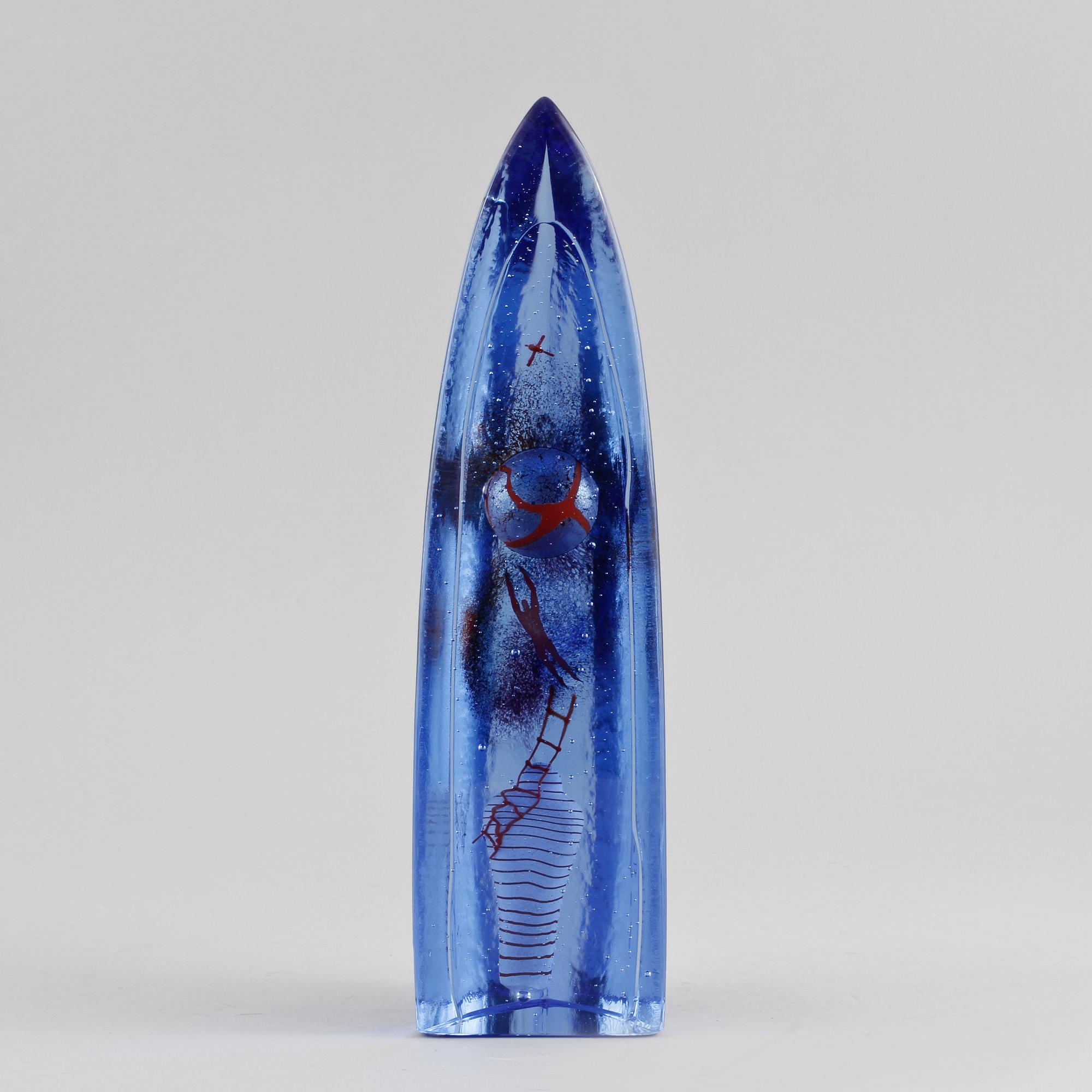 OBJEKT, glas, Bertil Vallien, Kosta Boda, sent 1900-tal.