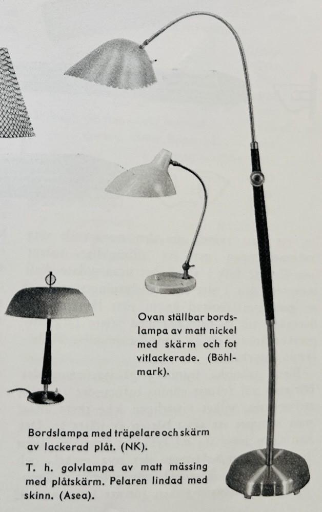 Asea, a rare Swedish Modern floor lamp model A5000, 1940s.