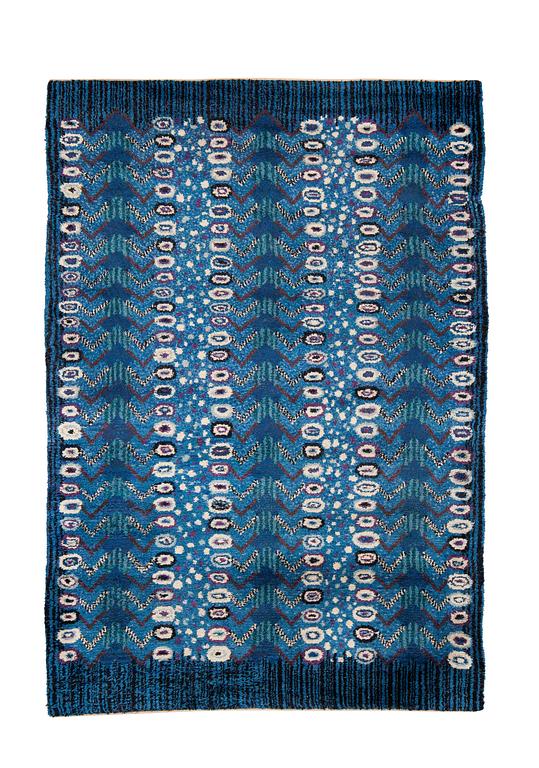 Berit Koenig, matta, "Påfågelsmattan", rya, ca 360 x 245 cm, Svensk Hemslöjd, osignerad.