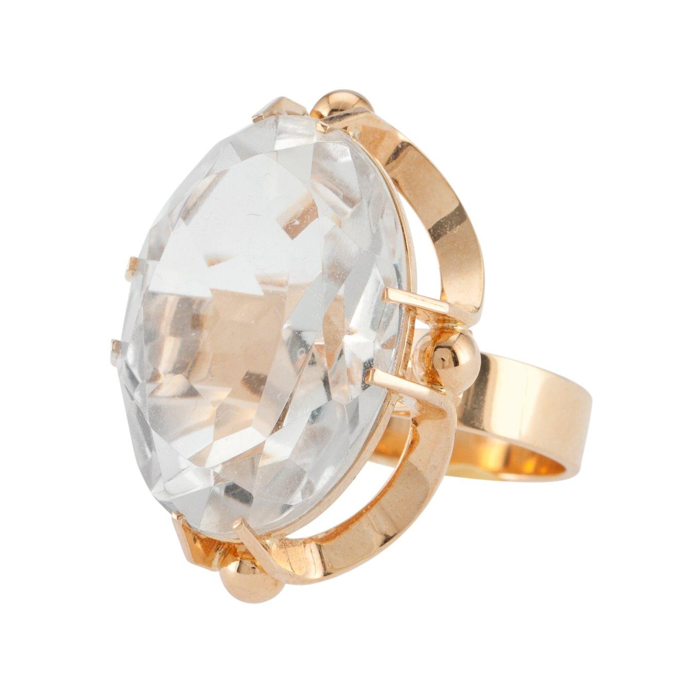 Elis Kauppi, RING, 14K guld, bergskristall, Kupittaan Kulta 1973.