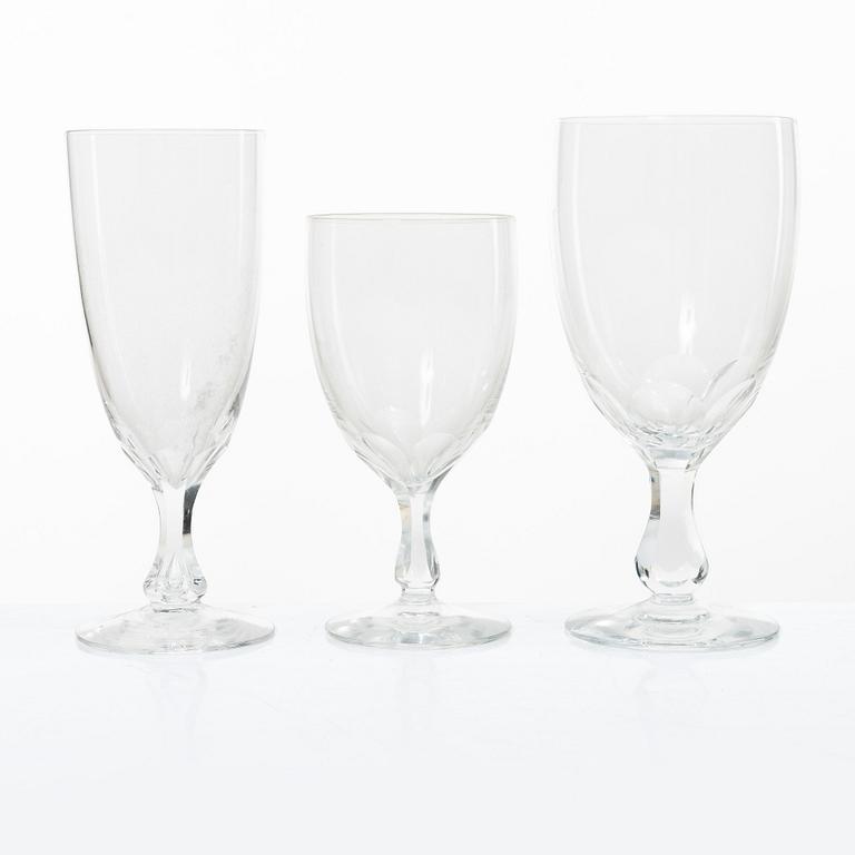 Glass service, 22 pieces, mid-20th century.