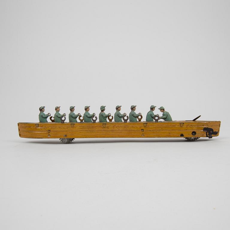 A tinplate rowing boat probably by Issmayer, Germany c. 1910.