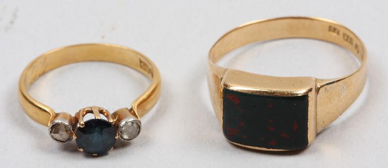 RINGAR, 4 st, 18K resp 20K guld.