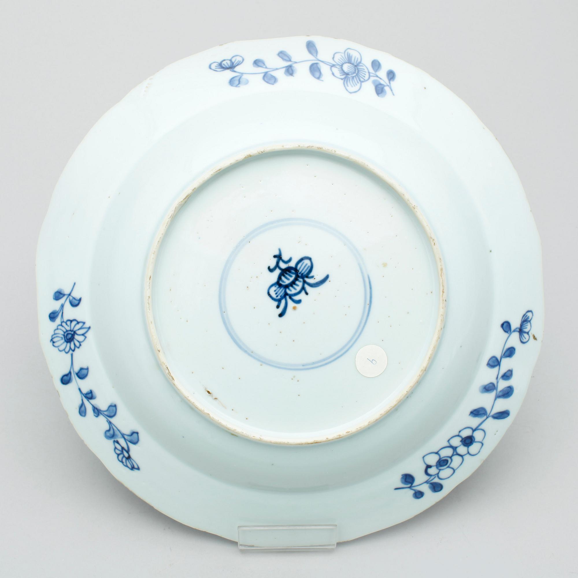 DJUPA TALLRIKAR, 4 st, porslin, Qing dynastin. Kangxi (1662-1722).