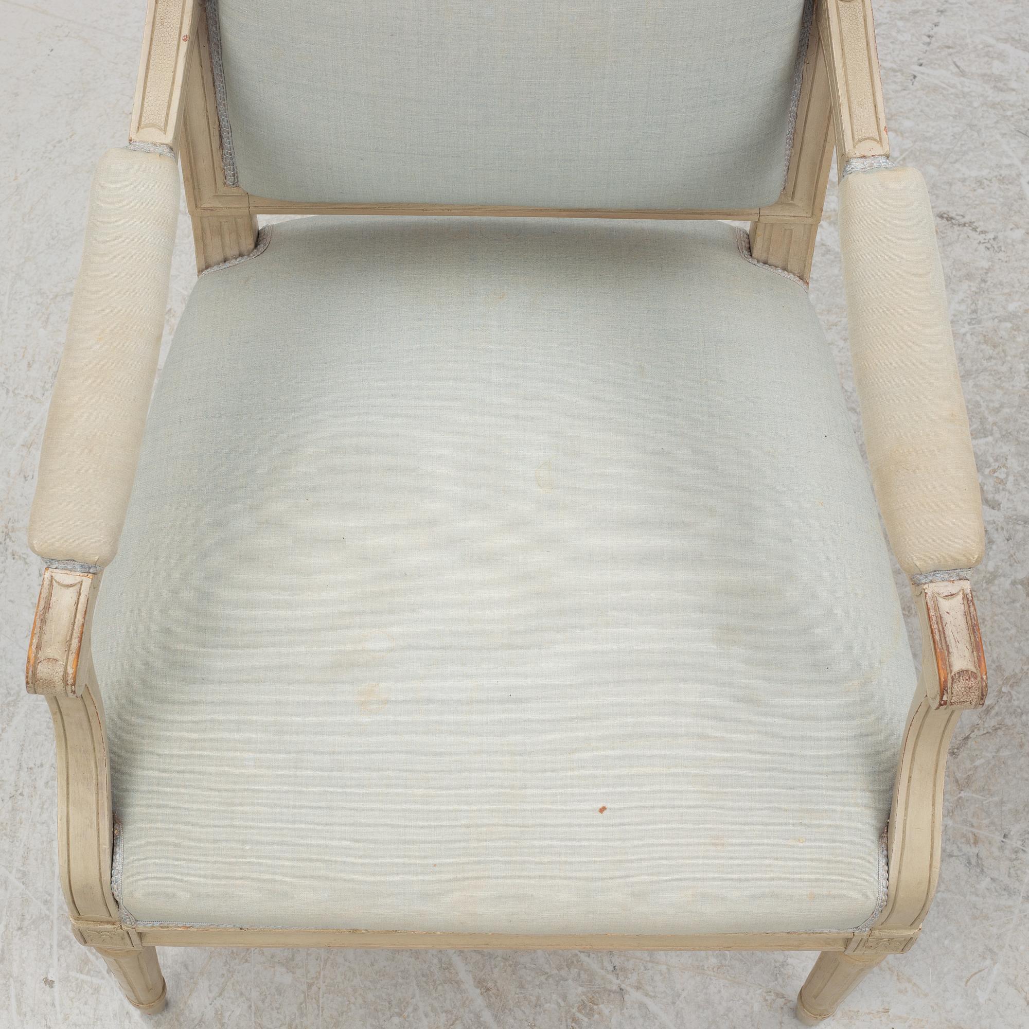 Armchairs, a pair, Gustavian style, 19th century.