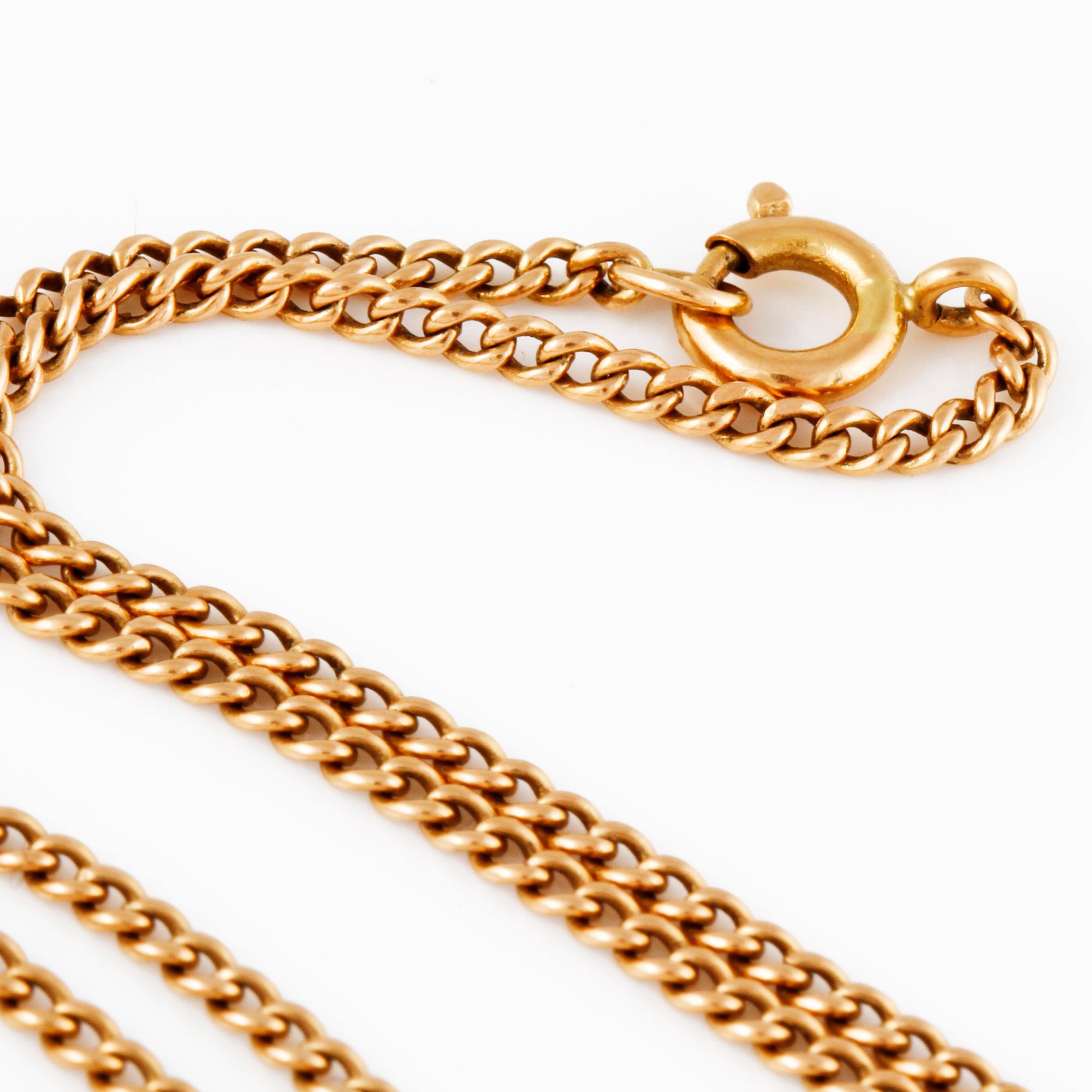 HÄNGE, 18K guld med fasettslipad röktopas, Gsuatv Dahlgren & Co, Malmö. Vikt 13,5 gram.