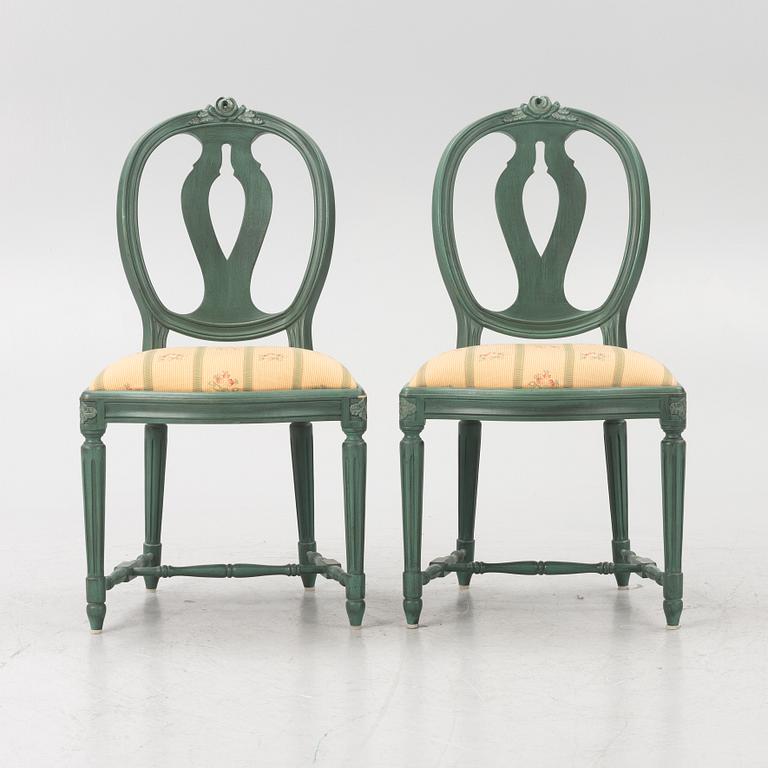 Stolar, 8 st, Gustaviansk stil, "Rosen", K.A. Roos, Helsingborg.