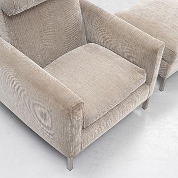 A 'Streamline' armchair with a foot stool, Eilersen.