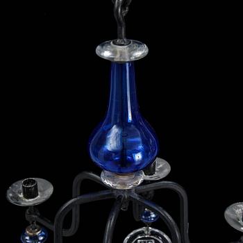 Erik Höglund, chandelier, glass and iron, second half of the 20th century.