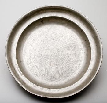 SKÅLFAT, tenn, av Gottlob Fridrich Baumann, Hudiksvall 1818.