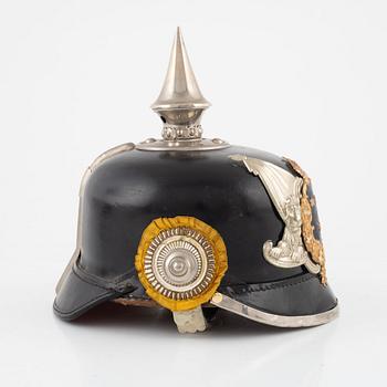 A Swedish spiked helmet, 1887 pattern.