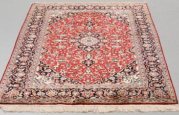 A rug, Old, silk Kashan, ca 224 x 138,5 cm.