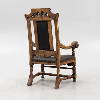 A late Baroque armchair, 18th century.