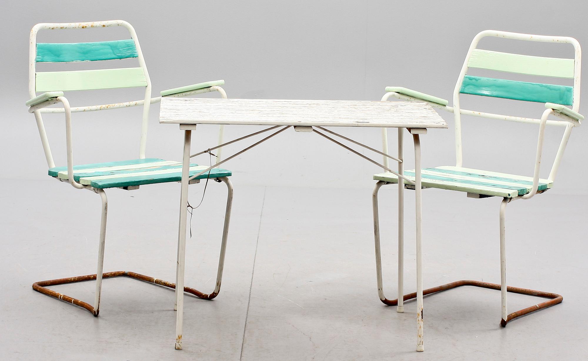 TRÄGÅRDSMÖBLER, 3 delar, 1900-talets mitt.