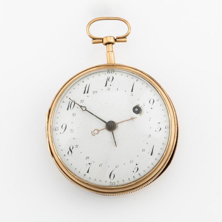 Pocket watch, 18K gold, 58 mm.