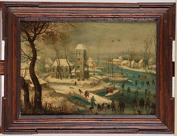 Pieter Brueghel dy In the manner of the artist, Winter Landscape with Skaters.